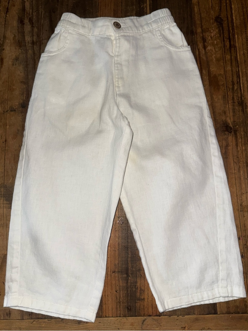 Zara white linen pants
